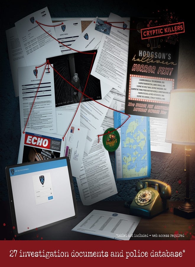 Cryptic Killers لعبة ألغاز جرائم القتل الغامضة - تحقيق في ملف قضية قديمة - أدلة ومفاتيح تحقيق - حل الجريمة - مناسب للأفراد، والمواعيد الرومانسية، ومجموعات الحفلات - جريمة قتل في دار السينما - Image 3